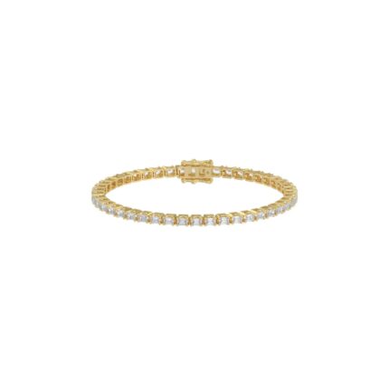 Luxury Emerald Shape Diamond Ladies Tennis Bracelet in 14K Yellow Gold 4 1/2CT (Color F-G -Clarity VS1/VS2)