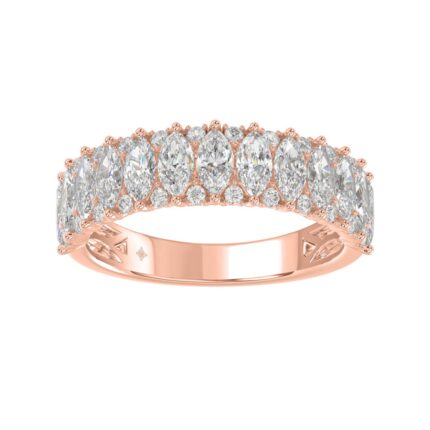 14K ROSE GOLD 1 1/2CT ROUND/MARQUISE DIAMOND LADIES BAND