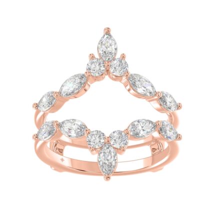 LADIES ENHANCERS RING 1 1/4CT ROUND/MARQUISE DIAMOND 14K ROSE GOLD
