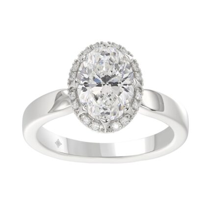 14K WHITE GOLD 2 1/4CT ROUND/OVAL DIAMOND LADIES RING