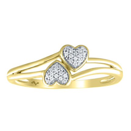 LADIES RING 0.05CT ROUND DIAMOND 10K YELLOW GOLD