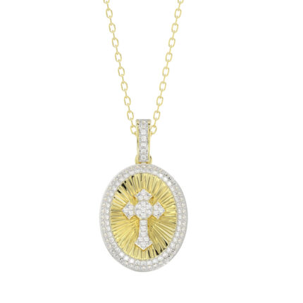 LADIES PENDANT WITH CHAIN 0.20CT ROUND DIAMOND 10K YELLOW GOLD