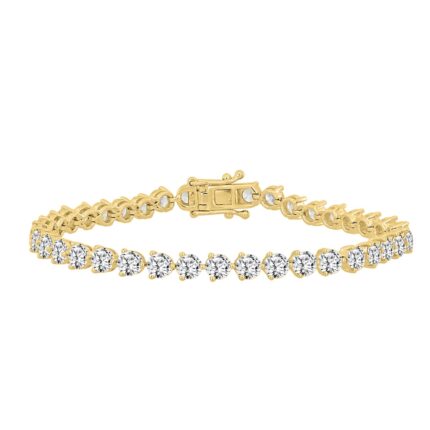 LADIES BRACELET 9 1/2CT ROUND DIAMOND 14K YELLOW GOLD