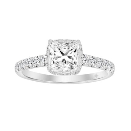 LADIES RING 2CT ROUND/PRINCESS DIAMOND 14K WHITE GOLD (CENTER STONE PRINCESS DIAMOND 1 1/2CT )