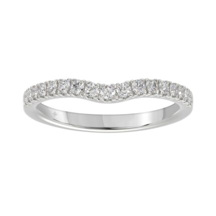 LADIES BAND 1/4CT ROUND DIAMOND 14K WHITE GOLD