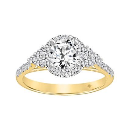 LADIES RING 1 1/2CT ROUND DIAMOND 14K YELLOW GOLD (CENTER STONE ROUND DIAMOND 1CT)