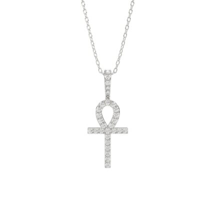 MEN'S CHARM PENDANT 2 1/2CT ROUND DIAMOND 14K WHITE GOLD