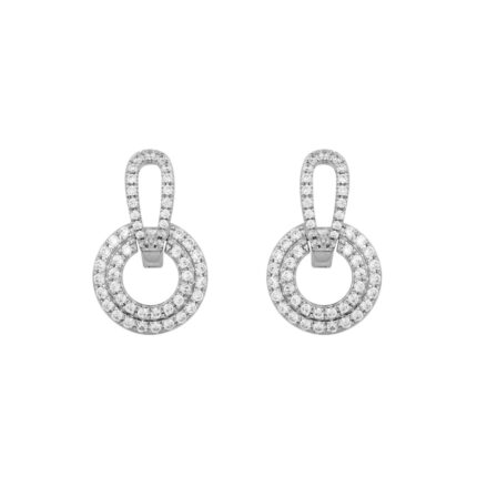 14K WHITE GOLD 1CT ROUND DIAMOND MEN'S EARRINGS