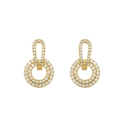 14K YELLOW GOLD 1CT ROUND DIAMOND MEN'S EARRINGS