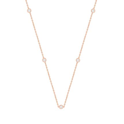 14K ROSE GOLD 1 1/2CT ROUND DIAMOND LADIES NECKLACE