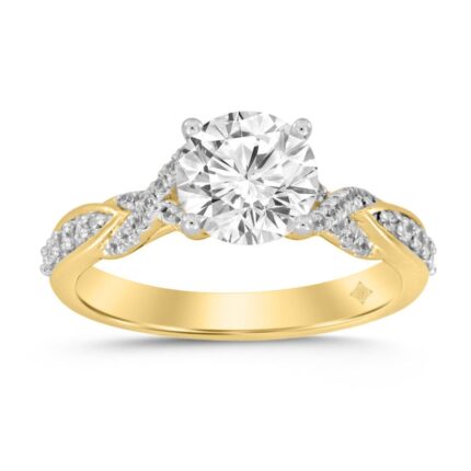 LADIES RING 1 3/4CT ROUND DIAMOND 14K YELLOW GOLD (CENTER STONE ROUND DIAMOND 1 1/2CT )