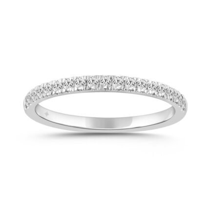 LADIES BAND 1/4CT ROUND DIAMOND 14K WHITE GOLD
