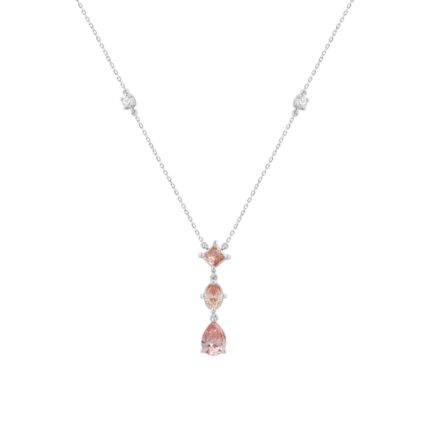 LADIES NECKLACE 2 1/2CT ROUND/PEAR/OVAL DIAMOND 14K WHITE GOLD