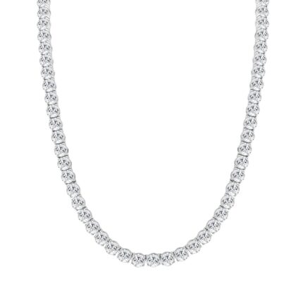 LADIES TENNIS NECKLACE 53.00CT ROUND DIAMOND 14K WHITE GOLD