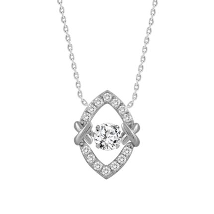 14K WHITE GOLD 3/4CT ROUND DIAMOND LADIES PENDANT