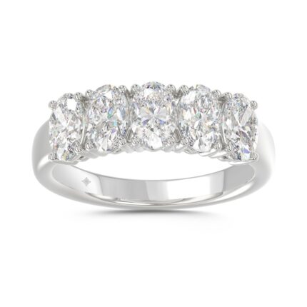 14K WHITE GOLD 2.00CT OVAL DIAMOND LADIES BAND