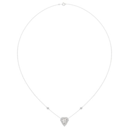 14K WHITE GOLD 1 1/2CT ROUND/SHIELD STEP CUT DIAMOND LADIES NECKLACE