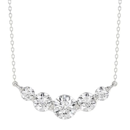 14K WHITE GOLD 1.00CT ROUND DIAMOND LADIES NECKLACE