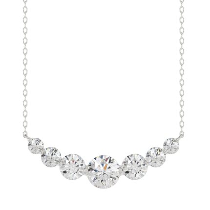 14K WHITE GOLD 2.00CT ROUND DIAMOND LADIES NECKLACE
