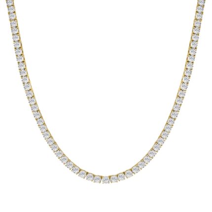 14K YELLOW GOLD 12.00CT ROUND DIAMOND MEN'S NECKLACE