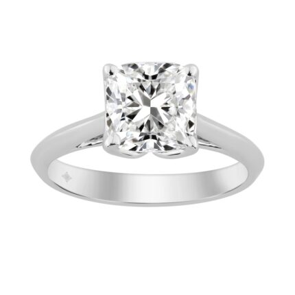 14K WHITE GOLD 2.00CT CUSHION DIAMOND LADIES RING