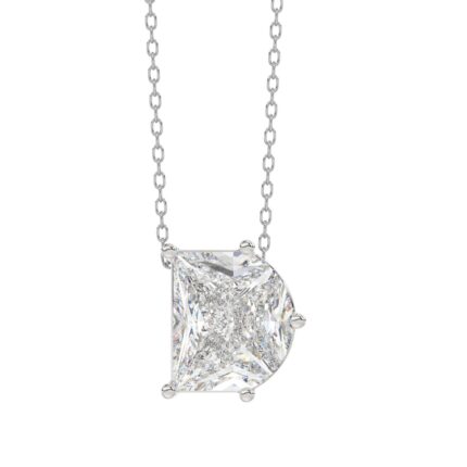 10K WHITE GOLD 2 1/3CT FANCY CUT ALPHABET DIAMOND LADIES PENDANT WITH CHAIN