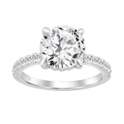14K WHITE GOLD 4 3/4CT ROUND DIAMOND LADIES RING (CENTER STONE ROUND DIAMOND 4.00CT)