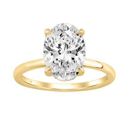 14K YELLOW GOLD 3.00CT OVAL/ROUND DIAMOND LADIES RING (CENTER STONE OVAL DIAMOND 3.00CT)