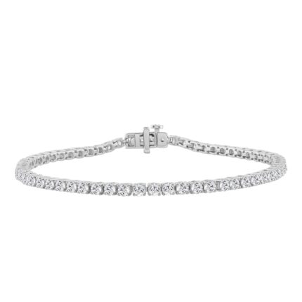 14K WHITE GOLD 4.00CT ROUND DIAMOND LADIES BRACELET