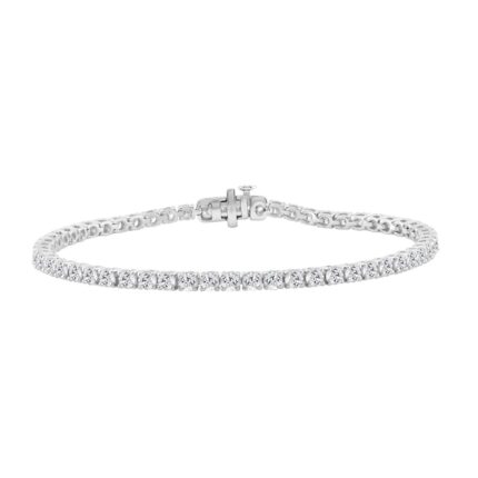 14K WHITE GOLD 5.00CT ROUND DIAMOND LADIES BRACELET