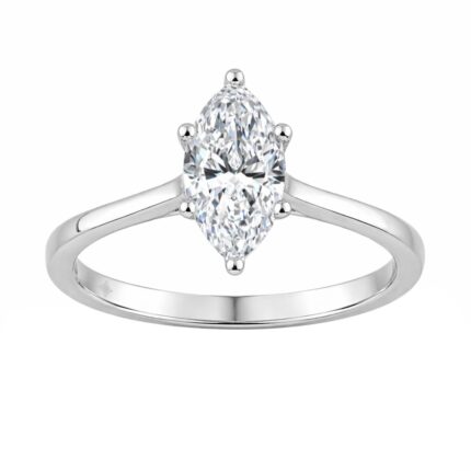 14K WHITE GOLD 1.00CT MARQUISE DIAMOND LADIES SOLITAIRE RING (CENTER STONE MARQUISE DIAMOND 1CT