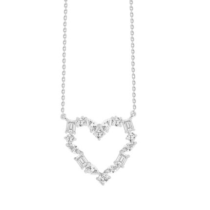 LADIES NECKLACE 2 3/4CT ROUND/MARQUISE/PEAR/EMERALD DIAMOND 14K WHITE GOLD