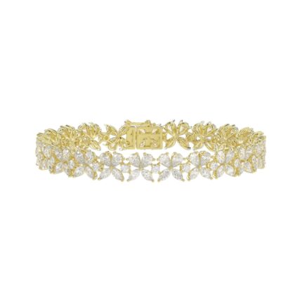 LADIES BRACELET 11 3/4CT ROUND/PEAR/MARQUISE DIAMOND 14K YELLOW GOLD